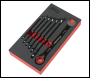 Sealey AK63941B Premier Black Combination Ratchet Spanner Set 7pc
