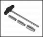 Sealey AK6550 T-Bar & Rubber Insert Spark Plug Socket Set 3/8 inch Sq Drive 4pc