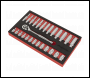 Sealey AK66721 Premier Ratchet Wrench & Socket Set 1/4 inch Sq Drive 27pc