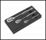Sealey AK6672 Premier Pear-Head Ratchet Wrench Set with Flip Reverse 3pc
