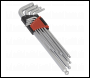 Sealey AK7180 Ball-End Hex Key Set 9pc Extra-Long Lock-On™ - Metric