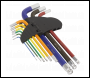 Sealey AK7190 Ball-End Hex Key Set 9pc Colour-Coded Long Metric