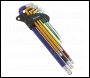 Sealey AK7191 Ball-End Hex Key Set 9pc Colour-Coded Extra-Long Metric