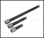 Sealey AK7692 Wobble/Rigid Extension Bar Set 3pc 1/2 inch Sq Drive - Premier Black