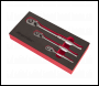 Sealey AK7933 Premier Platinum Pear-Head Ratchet Wrench Set with Flip Reverse 3pc