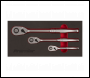 Sealey AK7933 Premier Platinum Pear-Head Ratchet Wrench Set with Flip Reverse 3pc