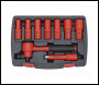 Sealey AK7942 Insulated Socket Set 9pc 3/8 inch Sq Drive 6pt WallDrive® VDE Approved
