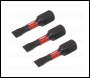 Sealey AK8201 Premier Slotted Impact Power Tool Bits 4.5 x 25mm 3pc