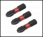 Sealey AK8206 Premier Phillips Impact Power Tool Bits #3 x 25mm 3pc