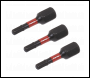 Sealey AK8211 Premier Hex Impact Power Tool Bits 3 x 25mm 3pc