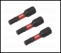 Sealey AK8212 Premier Hex Impact Power Tool Bits 4 x 25mm 3pc
