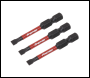 Sealey AK8226 Premier Slotted Impact Power Tool Bits 4.5 x 50mm 3pc