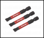 Sealey AK8228 Premier Slotted Impact Power Tool Bits 6.5 x 50mm 3pc