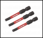 Sealey AK8237 Premier Hex Impact Power Tool Bits 4 x 50mm 3pc