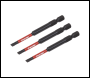 Sealey AK8251 Premier Slotted Impact Power Tool Bits 4.5 x 75mm 3pc