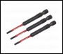 Sealey AK8260 Hex 2.5mm Impact Power Tool Bits 75mm - 3pc