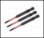 Sealey AK8261 Hex 3mm Impact Power Tool Bits 75mm - 3pc