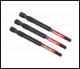 Sealey AK8262 Hex 4mm Impact Power Tool Bits 75mm - 3pc