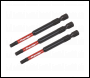 Sealey AK8262 Hex 4mm Impact Power Tool Bits 75mm - 3pc