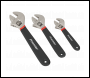 Sealey AK907 Adjustable Wrench Set 3pc Ni-Fe Finish