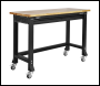 Sealey AP0619M Superline PRO® Black Edition Heavy-Duty Steel Mobile Workbench with Wooden Worktop 1220mm