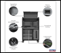 Sealey AP1080GR Superline Pro® Topchest & Rollcab Combination 12 Drawer & 1 Door Cupboard - Grey