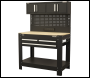Sealey AP12701 Superline PRO® Workbench with Pegboard Back Panel, Power Bar & Wooden Worktop