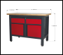 Sealey AP1372A Workbench with 2 Drawers & 2 Cupboards