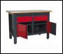 Sealey AP1372A Workbench with 2 Drawers & 2 Cupboards