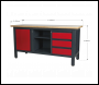 Sealey AP1905B Workbench with 3 Drawers, 1 Cupboard & Open Storage