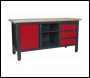 Sealey AP1905B Workstation with 3 Drawers, 1 Cupboard & Open Storage