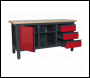 Sealey AP1905B Workbench with 3 Drawers, 1 Cupboard & Open Storage