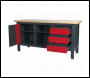 Sealey AP1905B Workbench with 3 Drawers, 1 Cupboard & Open Storage