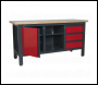 Sealey AP1905B Workbench with 3 Drawers, 1 Cupboard & Open Storage