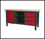 Sealey AP1905B Workbench with 3 Drawers, 1 Cupboard & Open Storage