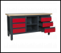 Sealey AP1905D Workbench with 6 Drawers & Open Storage