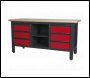 Sealey AP1905D Workbench with 6 Drawers & Open Storage