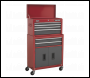 Sealey AP2200BB Topchest & Rollcab Combination 6 Drawer with Ball-Bearing Slides- Red
