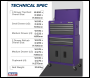 Sealey AP2200BBCP American PRO® Topchest & Rollcab Combination 6 Drawer - Purple/Grey
