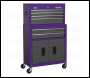 Sealey AP2200BBCP Topchest & Rollcab Combination 6 Drawer with Ball-Bearing Slides - Purple/Grey