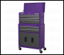 Sealey AP2200BBCP Topchest & Rollcab Combination 6 Drawer with Ball-Bearing Slides - Purple/Grey