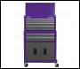 Sealey AP2200BBCP Topchest & Rollcab Combination 6 Drawer with Ball-Bearing Slides - Purple/Grey