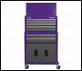 Sealey AP2200BBCP American PRO® Topchest & Rollcab Combination 6 Drawer - Purple/Grey