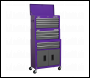 Sealey AP2200BBCPSTACK Topchest, Mid-Box Tool Chest & Rollcab 9 Drawer Stack - Purple