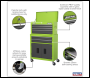 Sealey AP2200BBHV American PRO® Topchest & Rollcab Combination 6 Drawer - Green/Grey