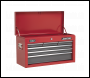 Sealey AP2201BBCOMBO Topchest 6 Drawer with Ball-Bearing Slides - Red/Grey & 98pc Tool Kit
