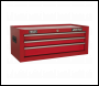 Sealey AP22STACK Topchest, Mid-Box Tool Chest & Rollcab 14 Drawer Stack - Red