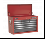 Sealey AP2250BBCOMBO American PRO® Topchest & Rollcab Combination 14 Drawer with 281pc Tool Kit - Red/Grey