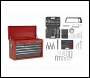 Sealey AP22509BBCOMB Topchest 9 Drawer with Ball-Bearing Slides - Red/Grey & 205pc Tool Kit