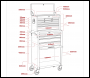 Sealey AP22513BB Topchest & Rollcab Combination 13 Drawer with Ball-Bearing Slides - Red/Grey